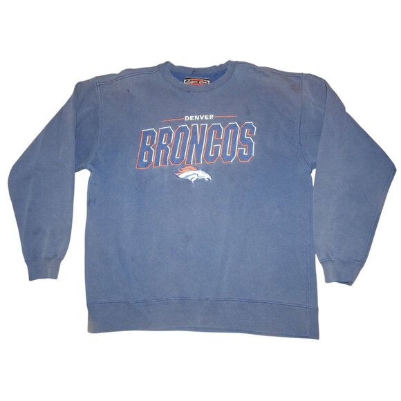 Vintage Denver Broncos Crew Neck Embroidered Pullover Sweatshirt XL Sport One - Picture 1 of 5